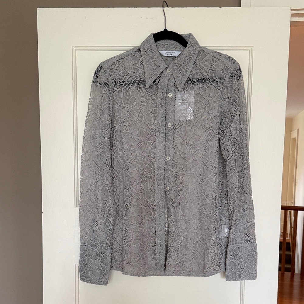 & Other Stories Lace Button-Up Shirt